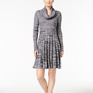 Max Studio Gray Marled Cowl-Neck Knit Dress